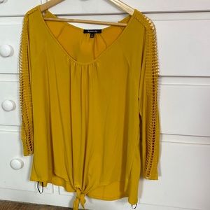 Mustard Blouse W/ Tie